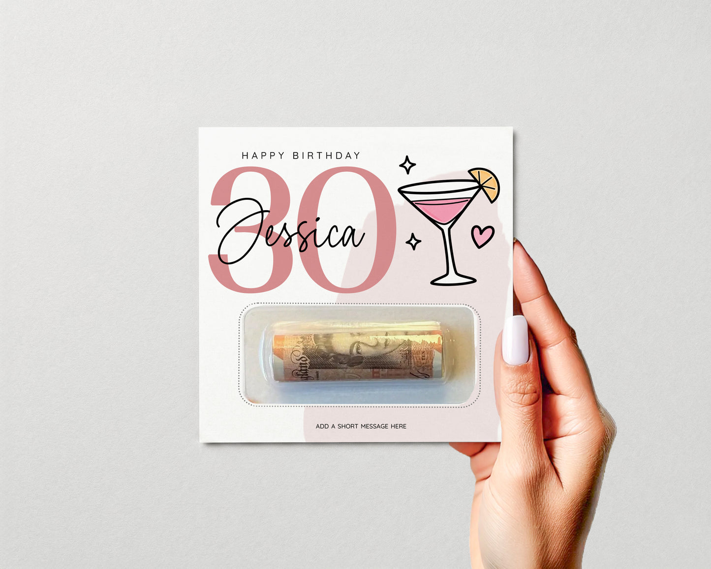 Personalised Birthday Money Holder, Any Age Cash Gift Card, Choose Your Design, Men Women Kids