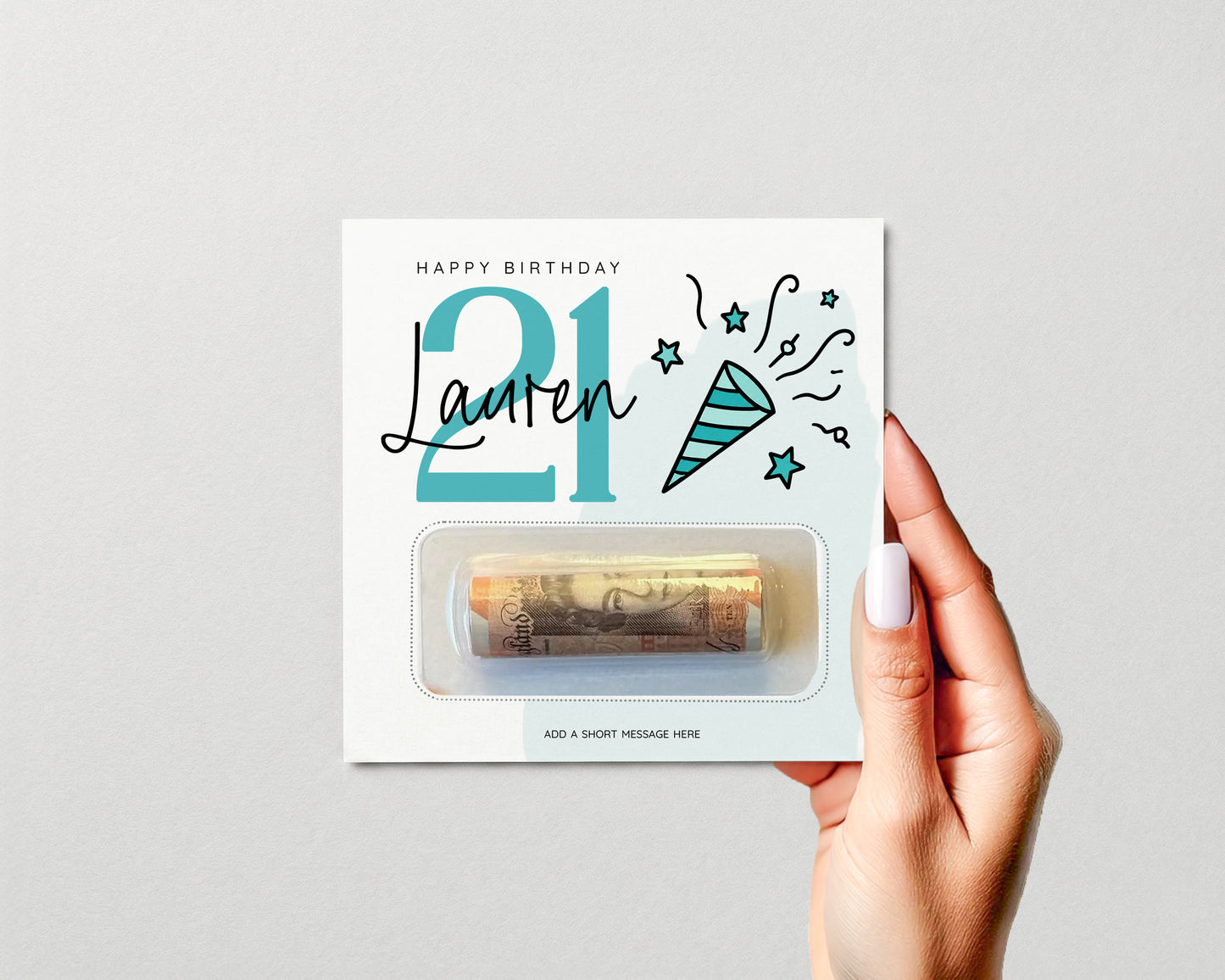 Personalised Birthday Money Holder, Any Age Cash Gift Card, Choose Your Design, Men Women Kids