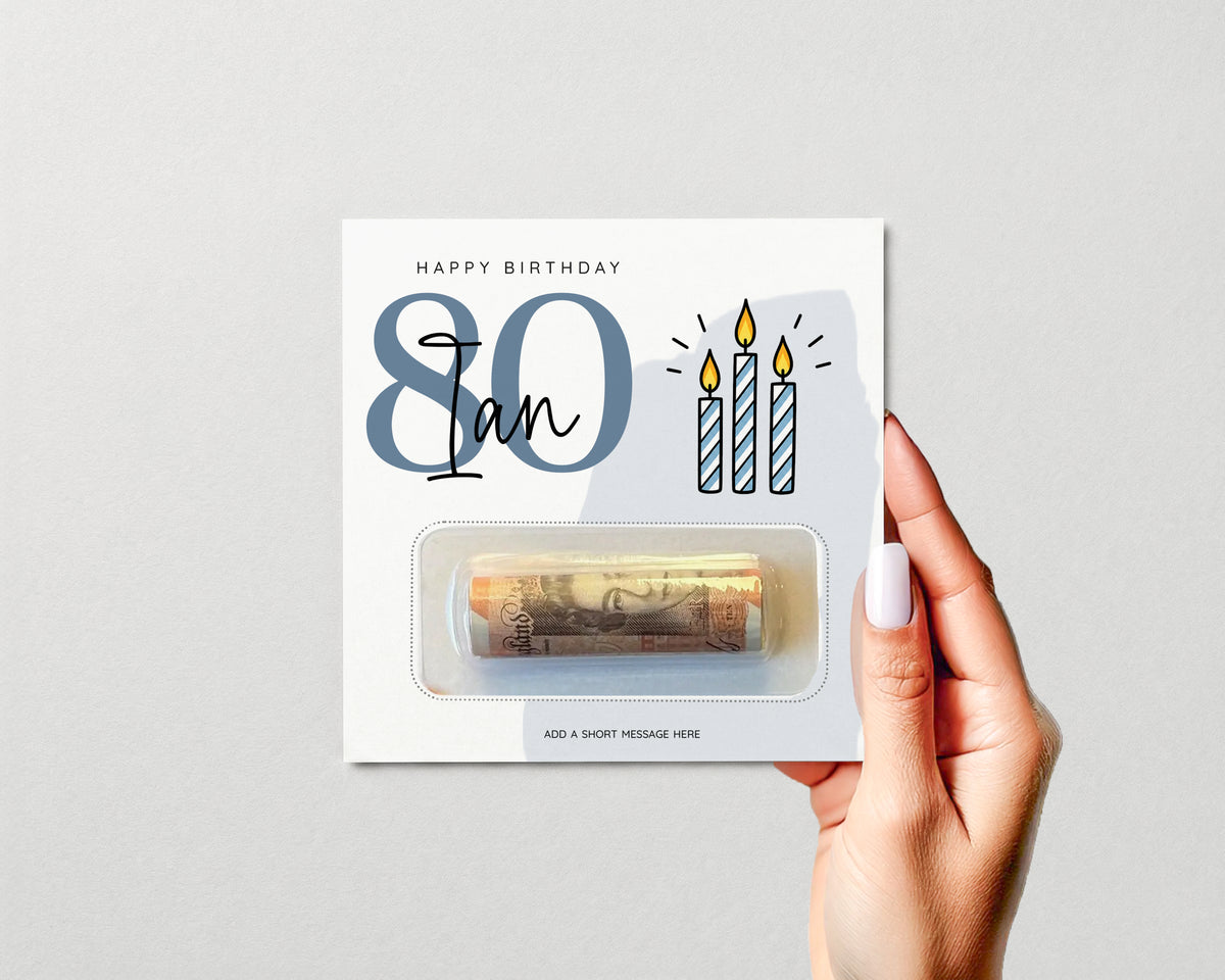Personalised Birthday Money Holder, Any Age Cash Gift Card, Choose Your Design, Men Women Kids