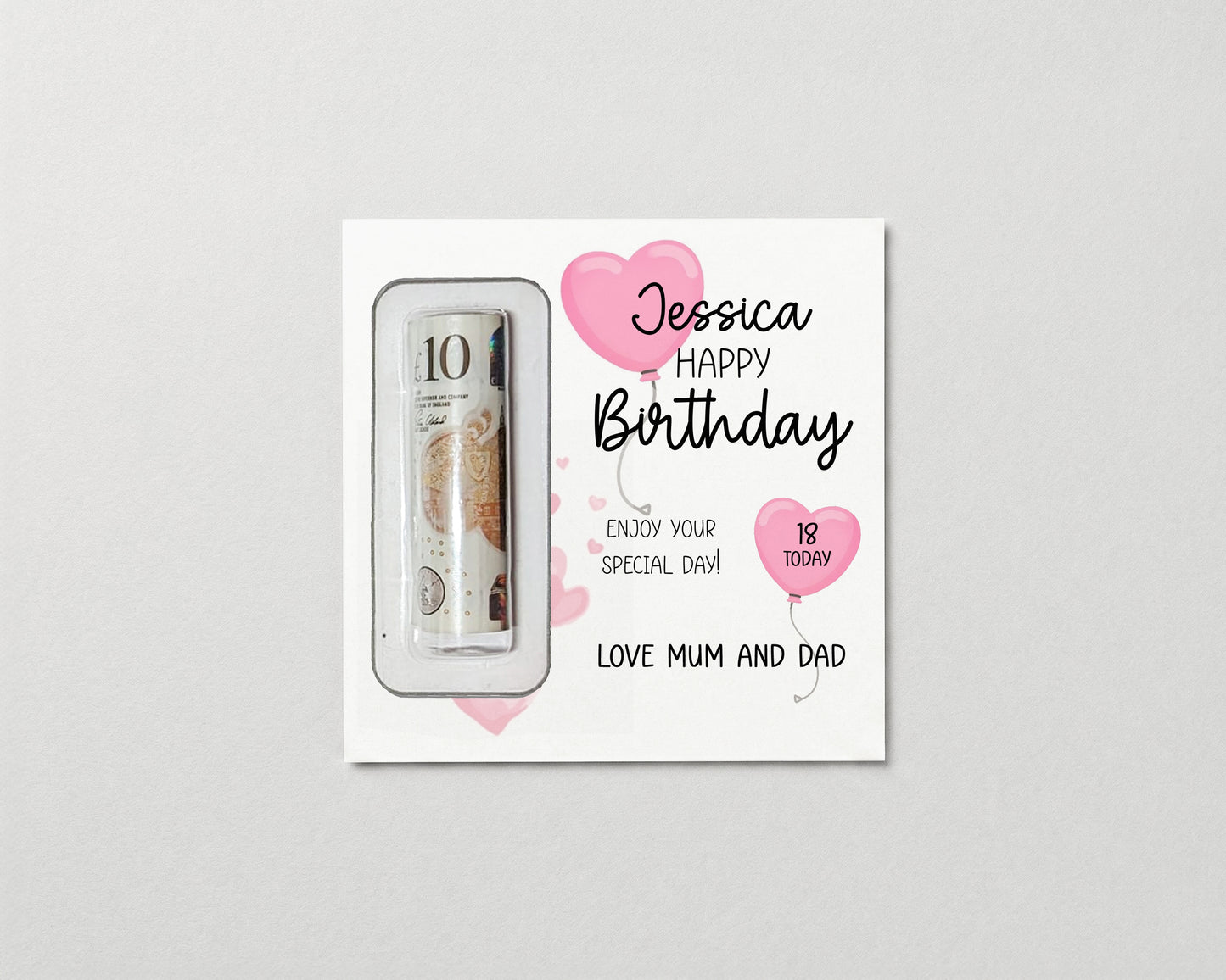 Personalised Birthday Money Holder • Milestone Ages Gift • Keepsake Card