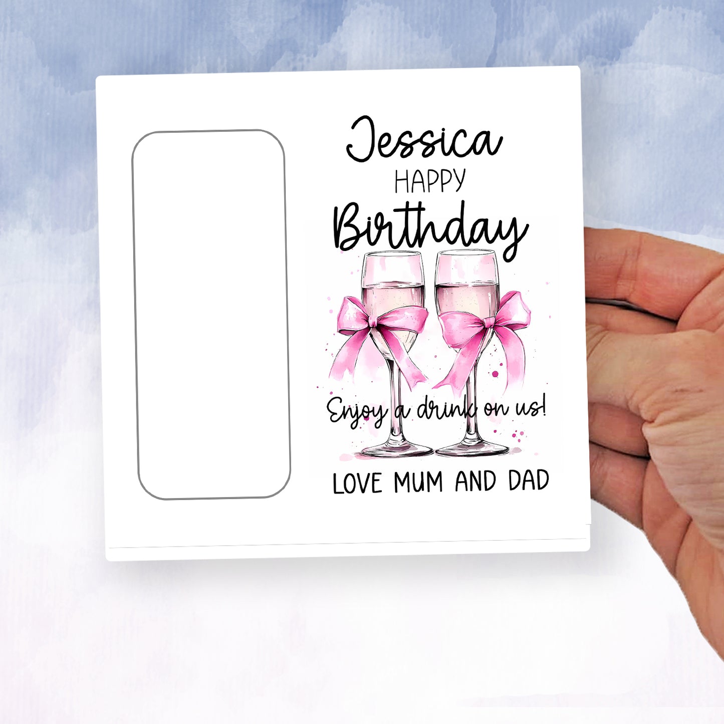 Personalised Birthday Money Gift Card Holder Cash Wallet for All Ages 18th 21st