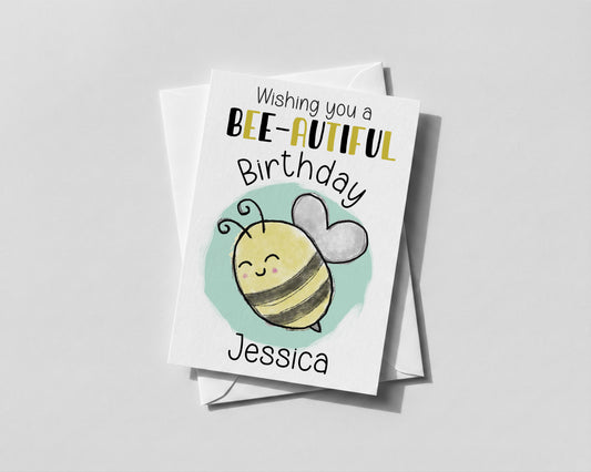 Bumble Bee Birthday Card – Personalised Funny Pun Greeting Card