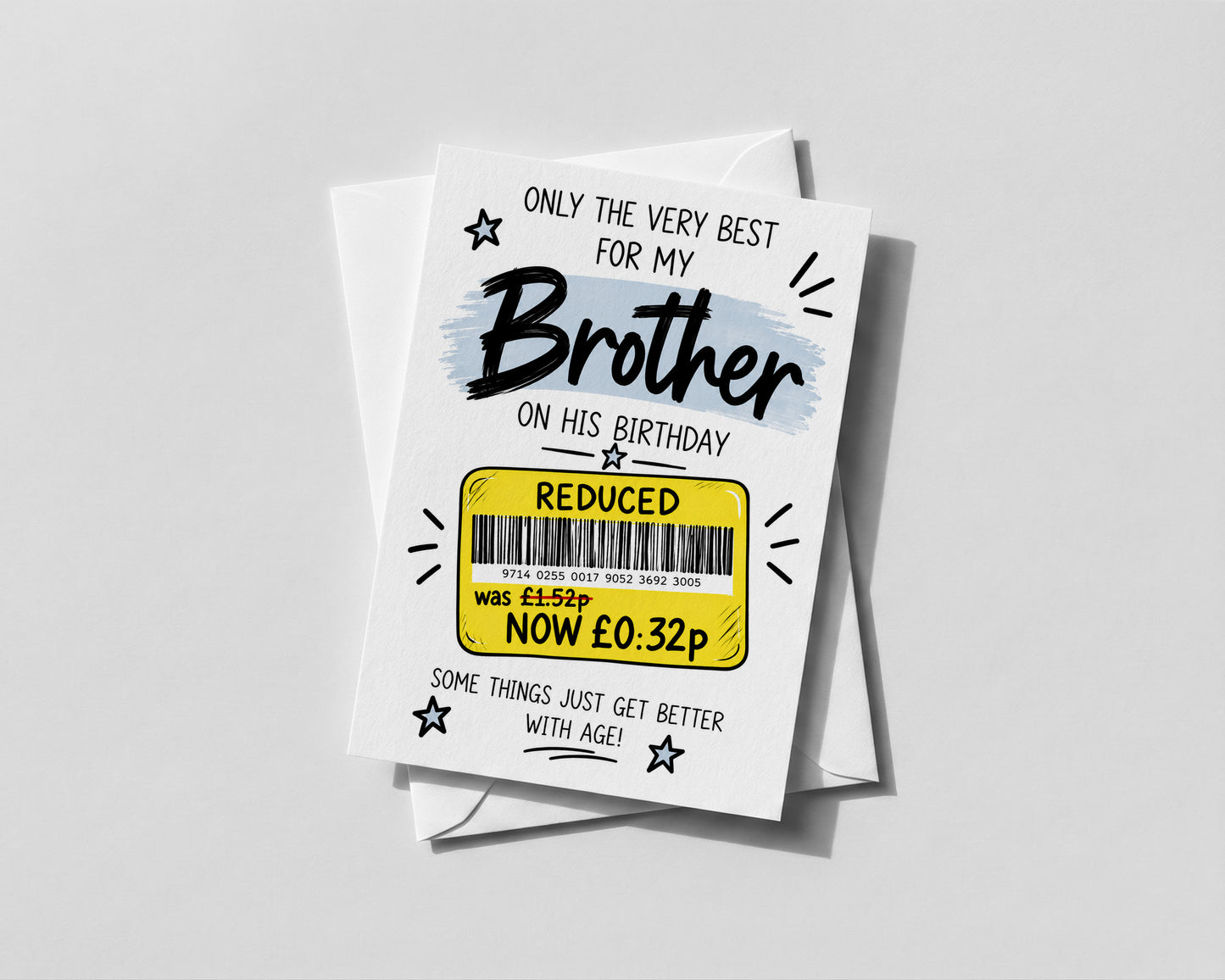 Funny Brother Birthday Card Reduced Price Joke Humour from Sister Brother for Him