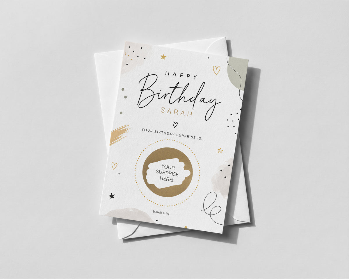 Personalised Birthday Scratch Off Card Surprise Gift Experience Reveal Unisex