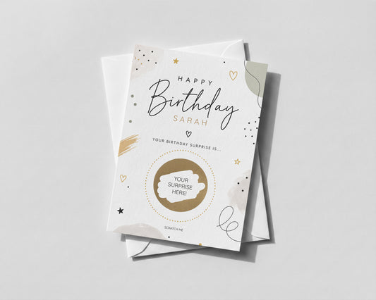 Personalised Birthday Scratch Off Card Surprise Gift Experience Reveal Unisex