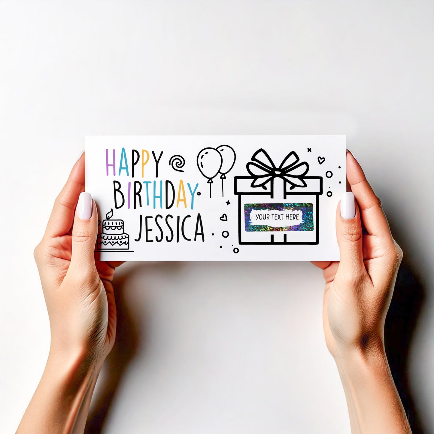 Personalised Birthday Scratch Off Card – Party, Holiday, Theatre, Gig Reveal for Kids & Adults