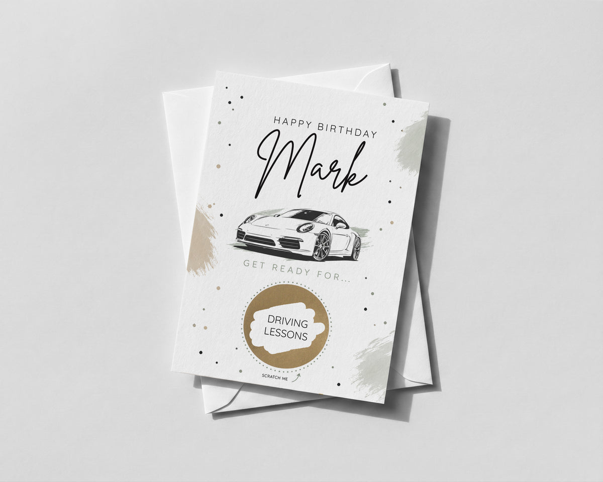 Personalised Birthday Scratch-Off Car Driving Lessons Car Experience Gift Idea