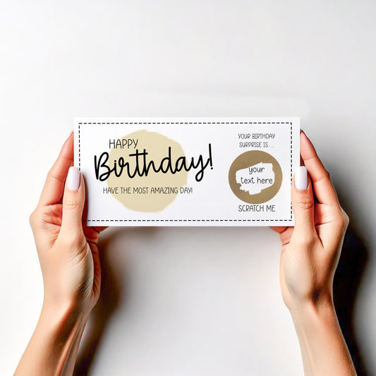 Personalised Birthday Scratch To Reveal Voucher, Special Birthday surprise gift
