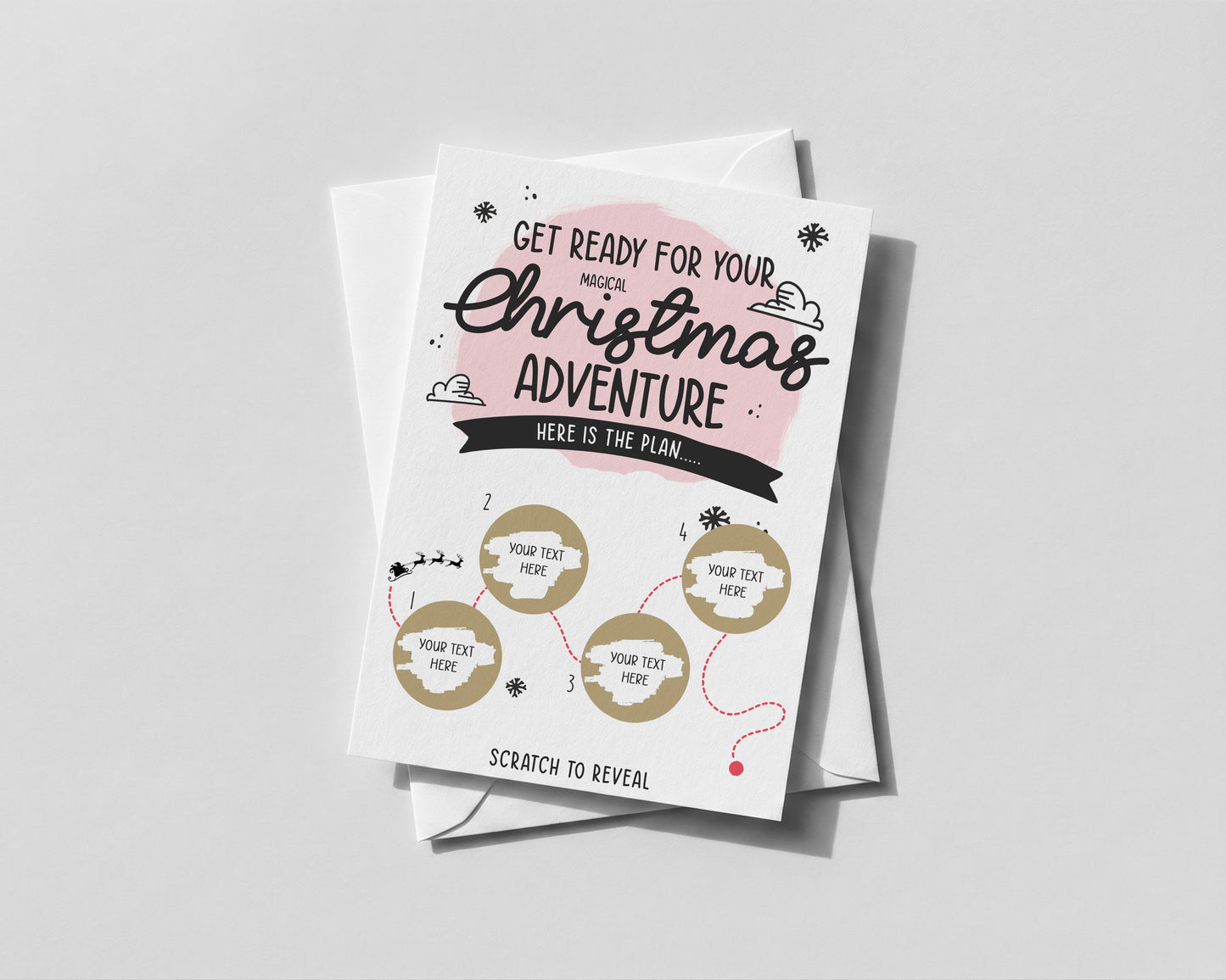 Personalised Christmas Holiday Itinerary Scratch‑Off Card • Surprise Travel Reveal • Spa Gift, Festive Trip or Iceland Holiday