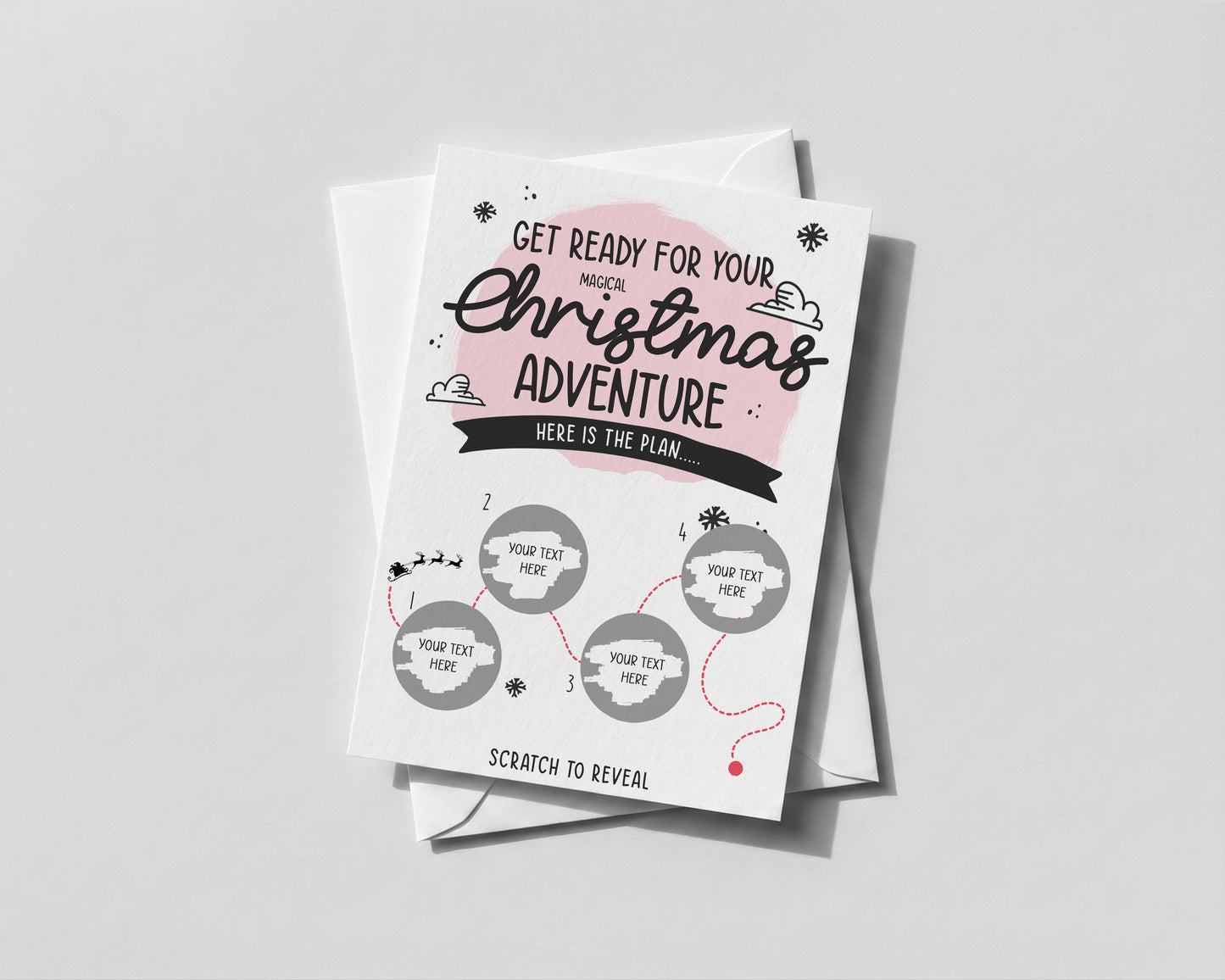 Personalised Christmas Holiday Itinerary Scratch‑Off Card • Surprise Travel Reveal • Spa Gift, Festive Trip or Iceland Holiday
