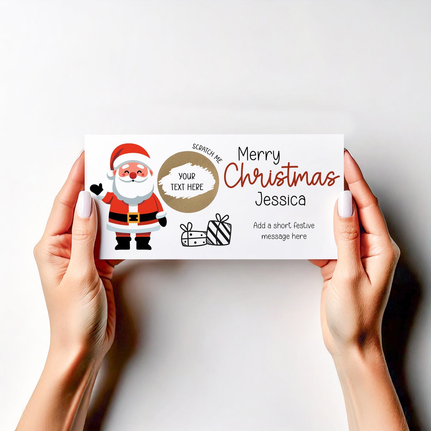 Personalised Christmas Scratch-Off Gift Card – Surprise Reveal Lucky Ticket Voucher Xmas Gift Idea for Friends & Family
