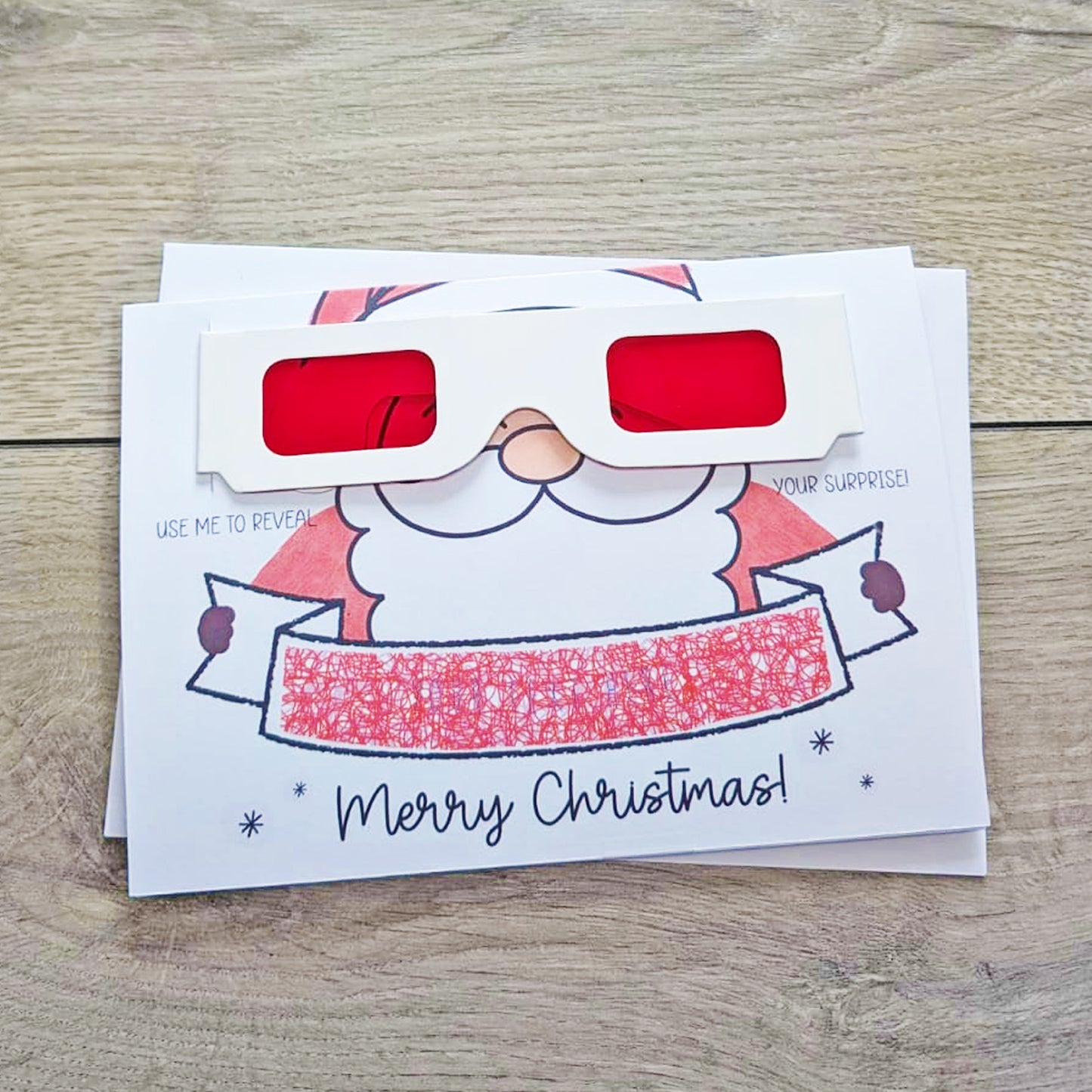 Santa Glasses Reveal Christmas Card