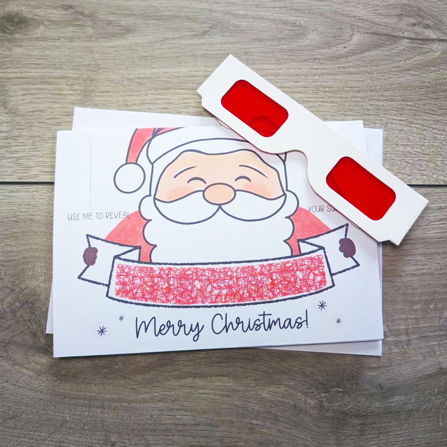 Santa Glasses Reveal Christmas Card