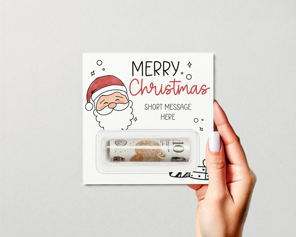 Personalised Christmas Money Gift  Card – Santa Design • Festive Cash Gift Holder