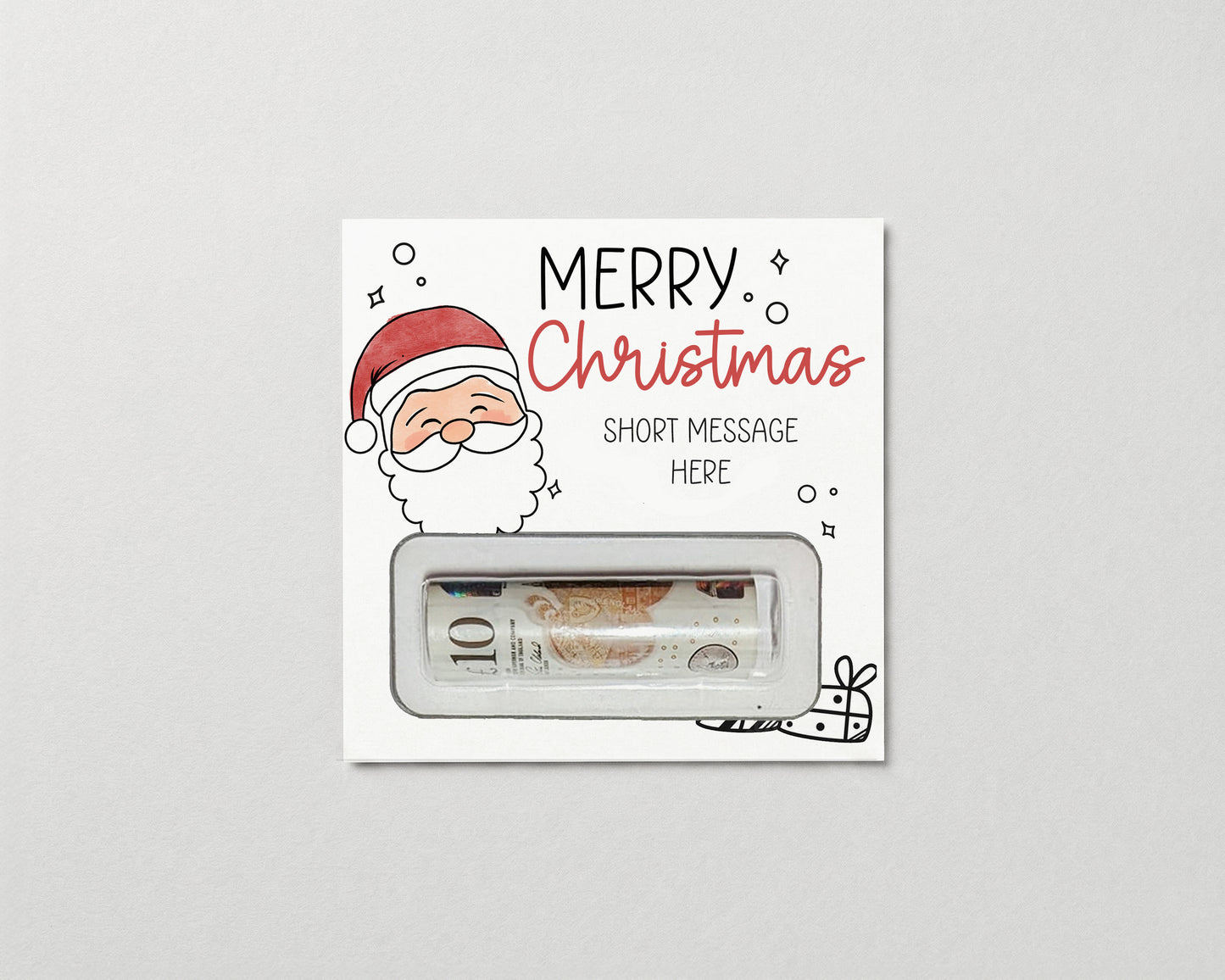 Personalised Christmas Money Gift  Card – Santa Design • Festive Cash Gift Holder