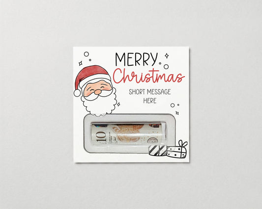 Personalised Christmas Money Wallet Card – Santa Design • Festive Cash Gift Holder