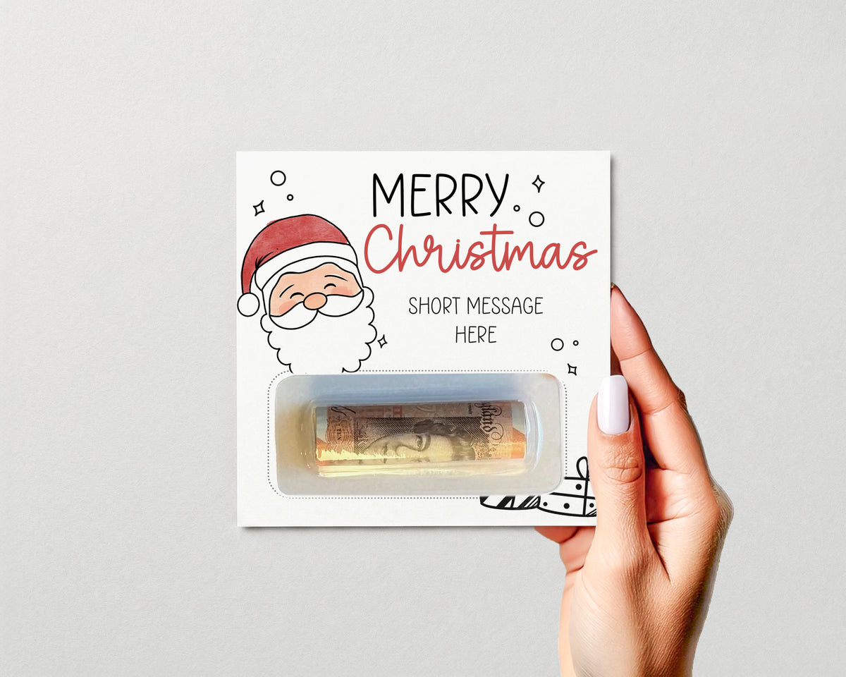 Personalised Christmas Money Gift  Card – Santa Design • Festive Cash Gift Holder