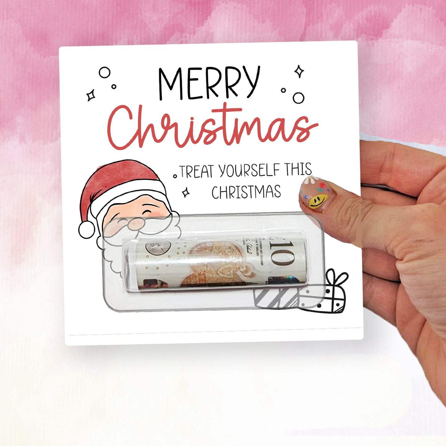 Personalised Christmas Money Wallet Card – Santa Design • Festive Cash Gift Holder