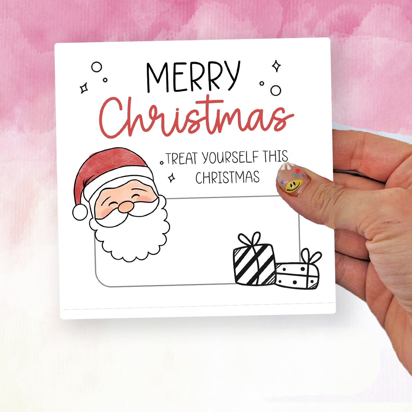 Personalised Christmas Money Wallet Card – Santa Design • Festive Cash Gift Holder