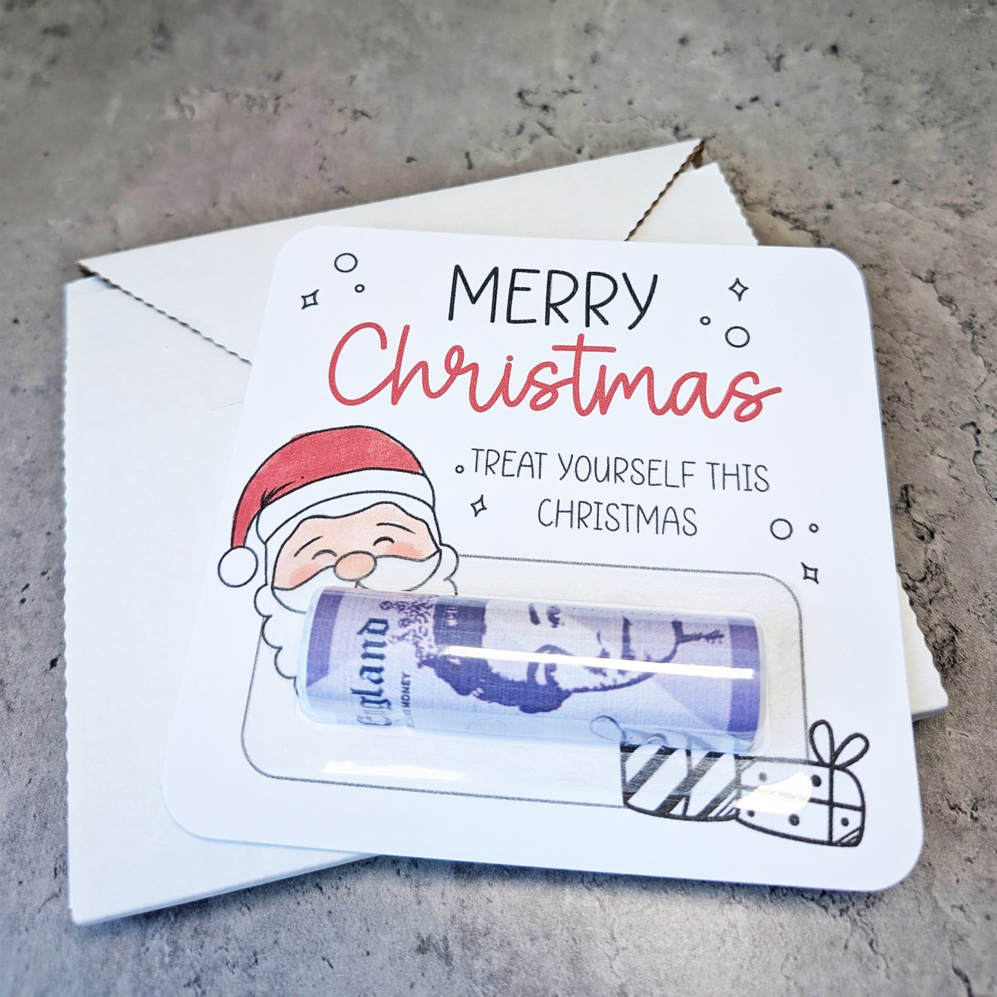 Personalised Christmas Money Wallet Card – Santa Design • Festive Cash Gift Holder