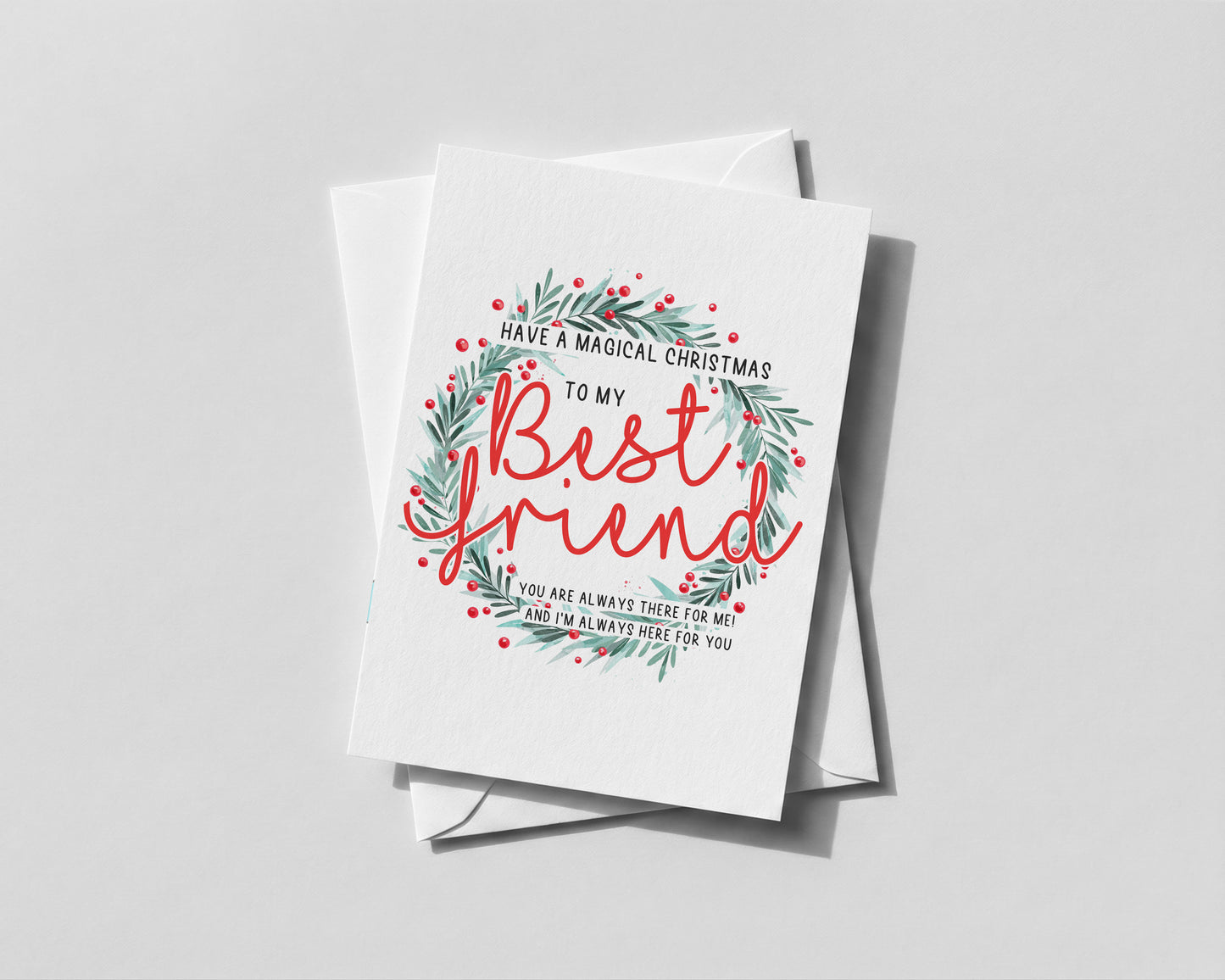 Christmas Card for Best Friend • Cute BFF Holiday Card • Festive Friendship