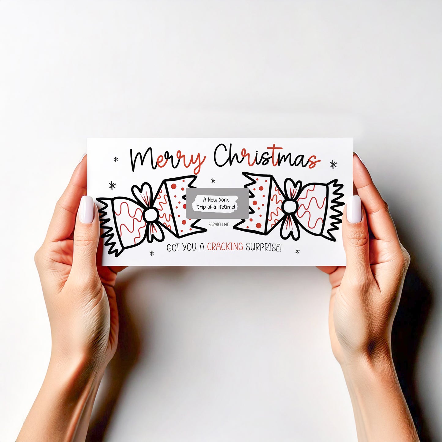 Personalised Christmas Scratch‑Off Gift Card | Festive Reveal Voucher | Cracker Surprise Experience | Holiday, Gig, Theatre, Meal Out