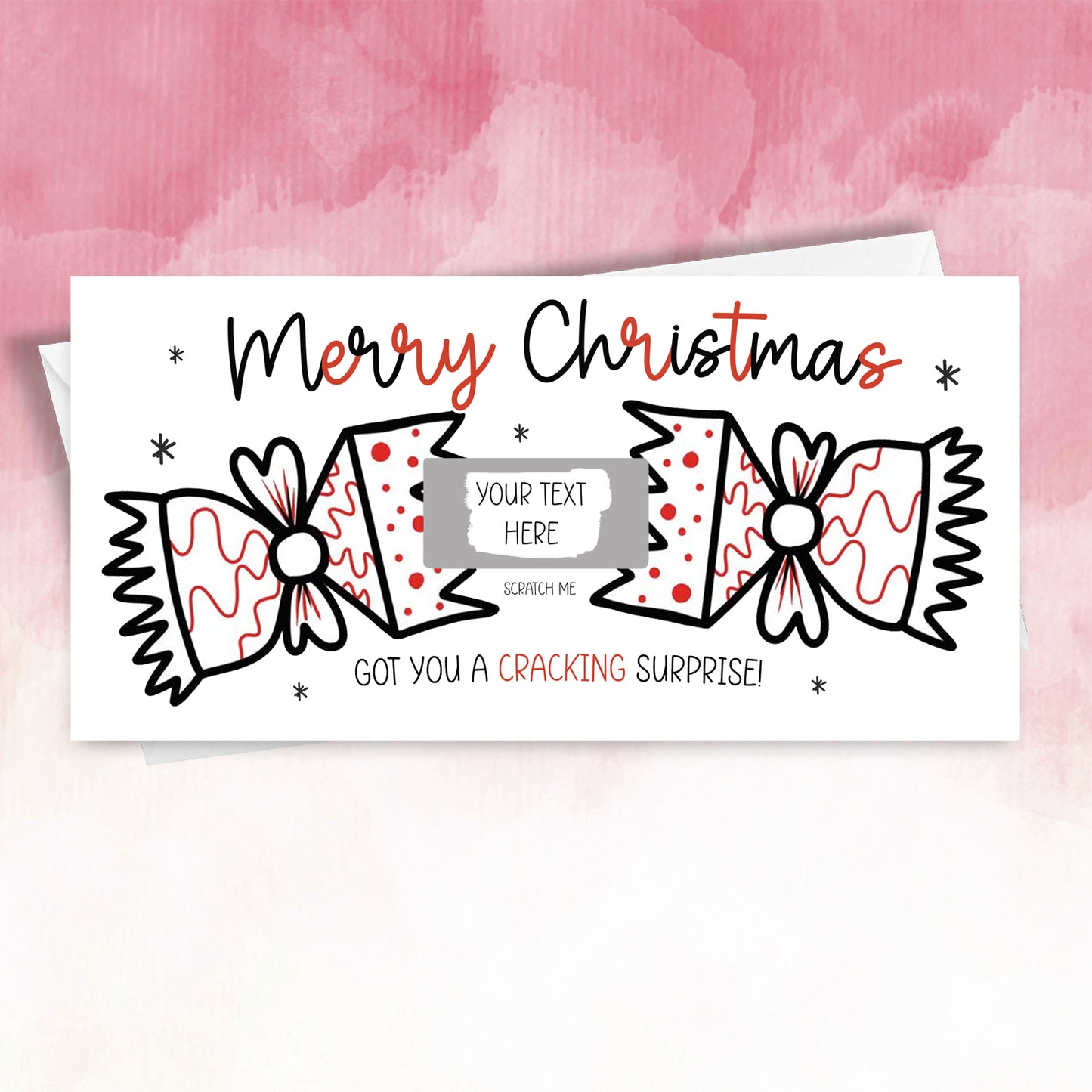 Personalised Christmas Cracker Scratch Off Card