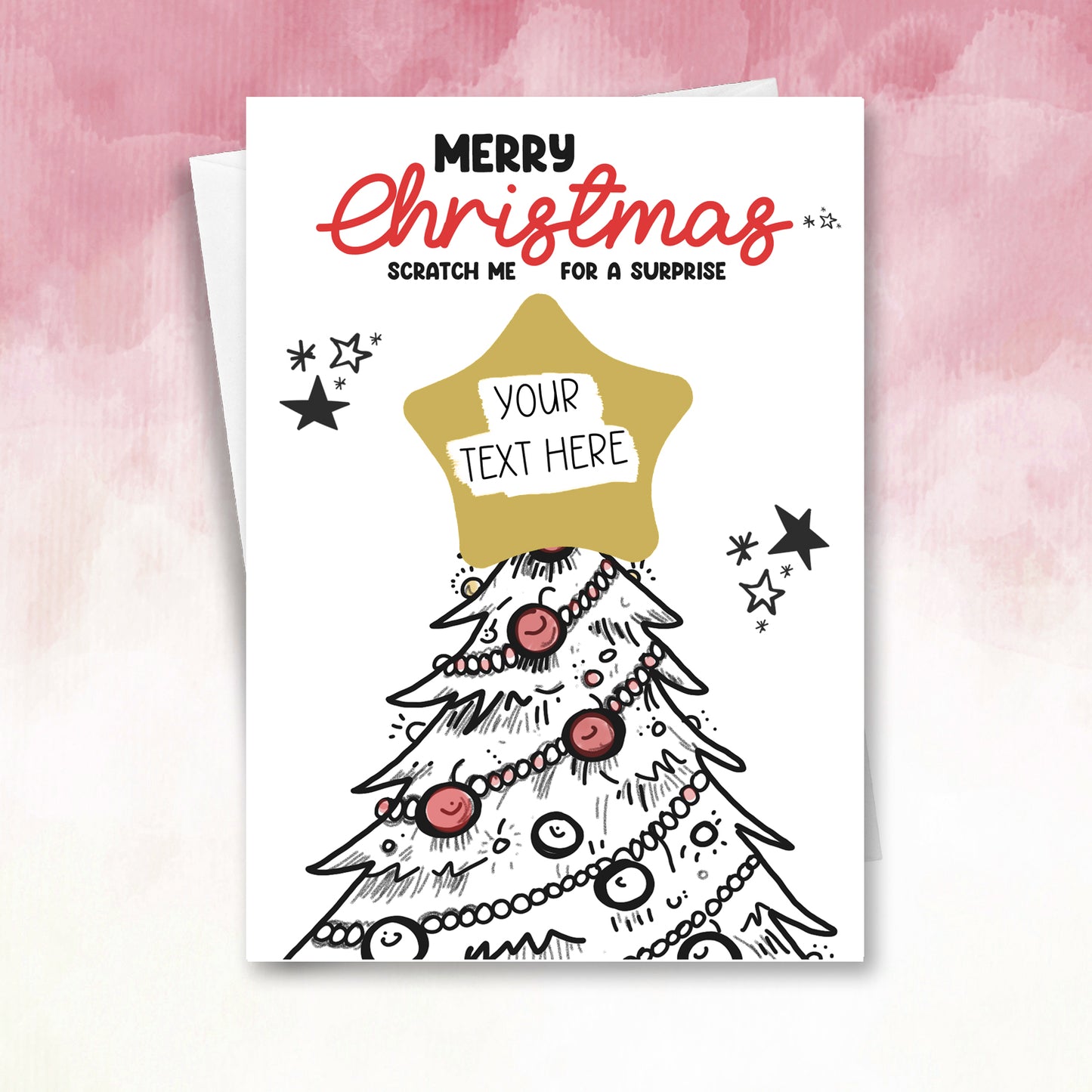 Personalised Christmas Tree Card Scratch Card