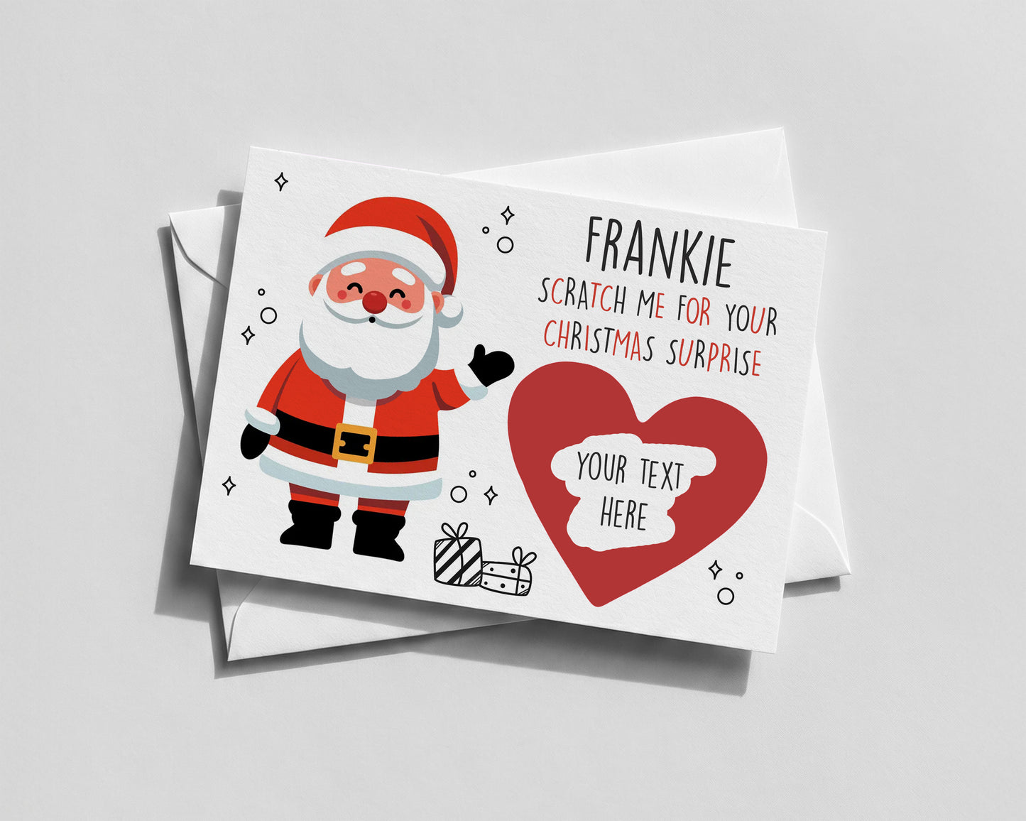 Personalised Santa Scratch-Off Card – Fun Christmas Reveal Gift for Kids & Grandkids