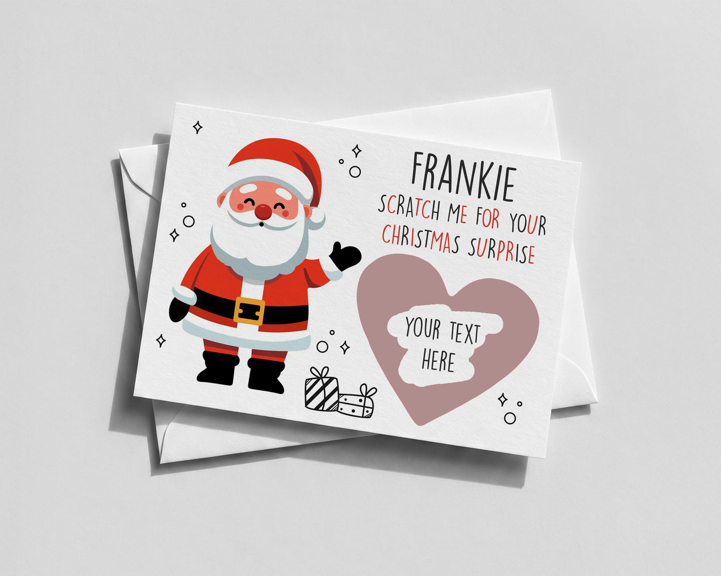 Personalised Santa Scratch-Off Card – Fun Christmas Reveal Gift for Kids & Grandkids