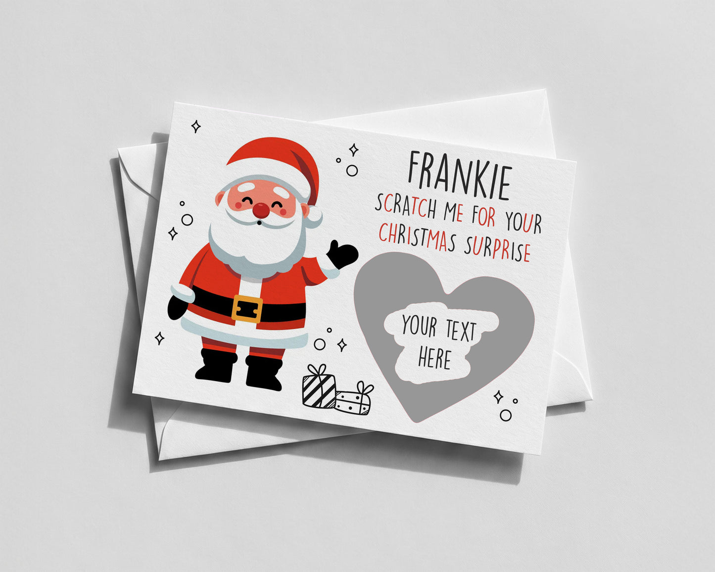 Personalised Santa Scratch-Off Card – Fun Christmas Reveal Gift for Kids & Grandkids
