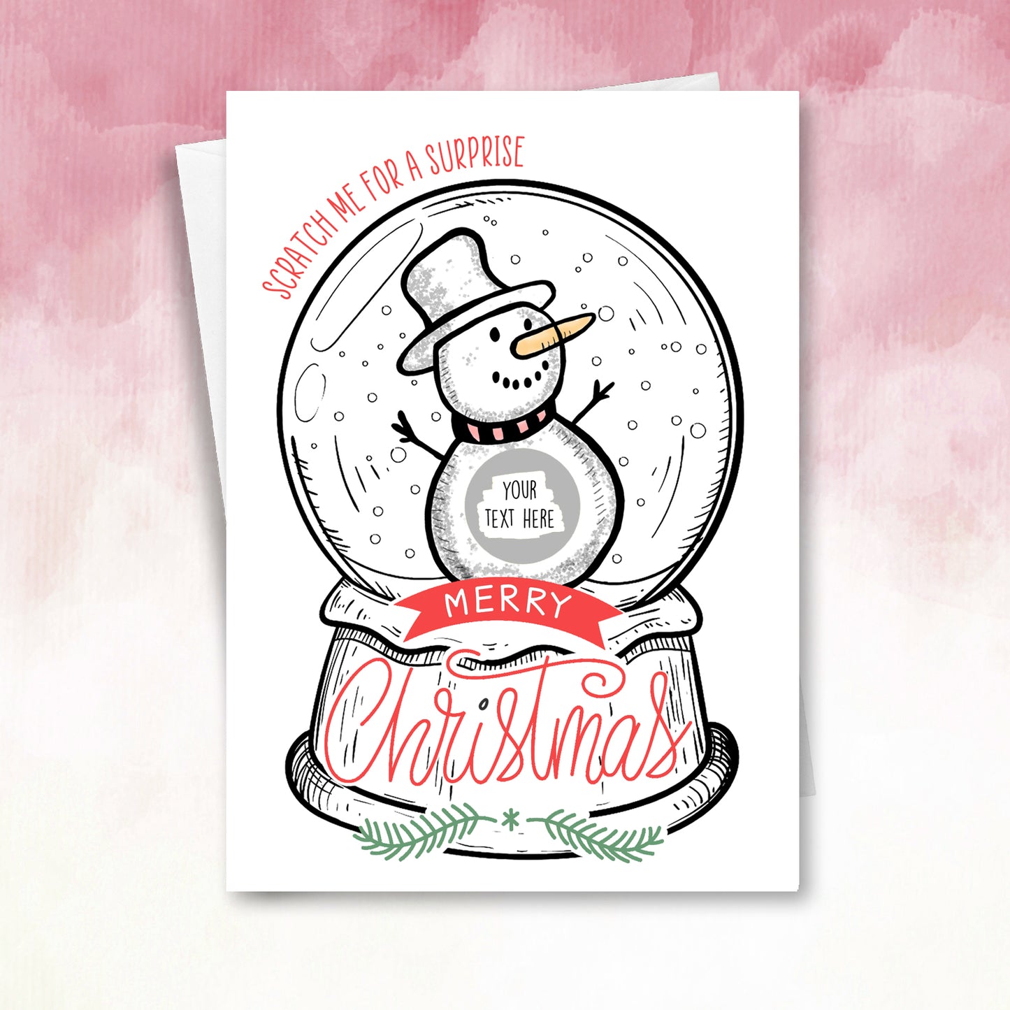 Christmas snowman snowglobe Scratch Off Reveal