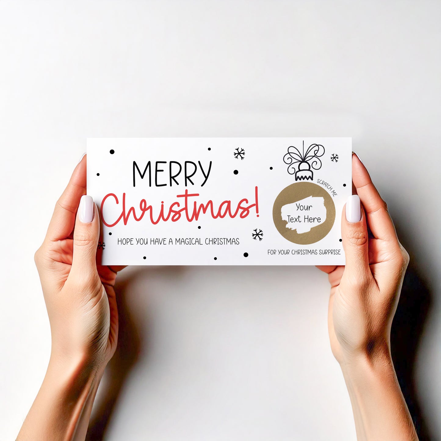 Personalised Christmas Scratch‑Off Card – Custom Gift Voucher Reveal, Unique Holiday Surprise Scratchcard