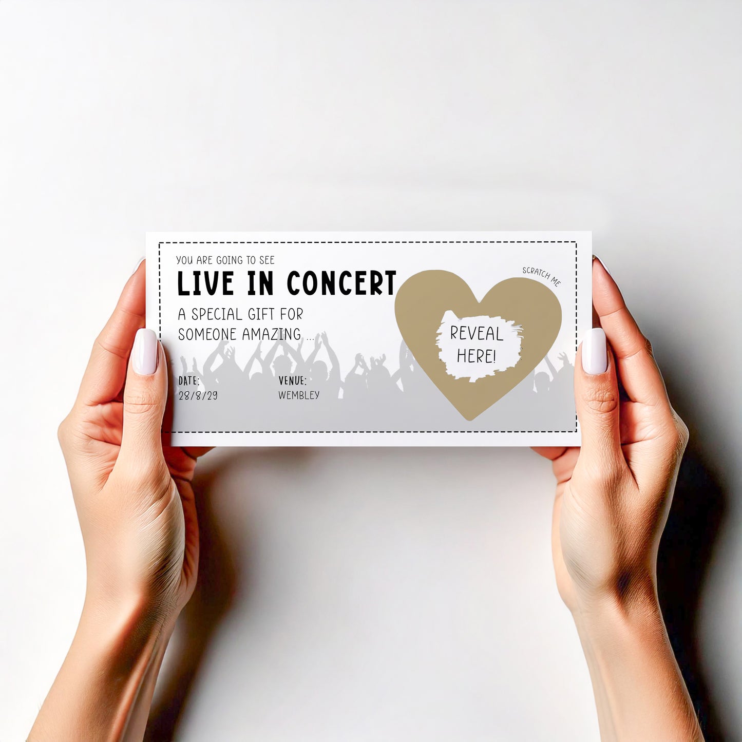 Personalised Theatre & Concert Reveal Scratch Card – Event Ticket Style with Keepsake