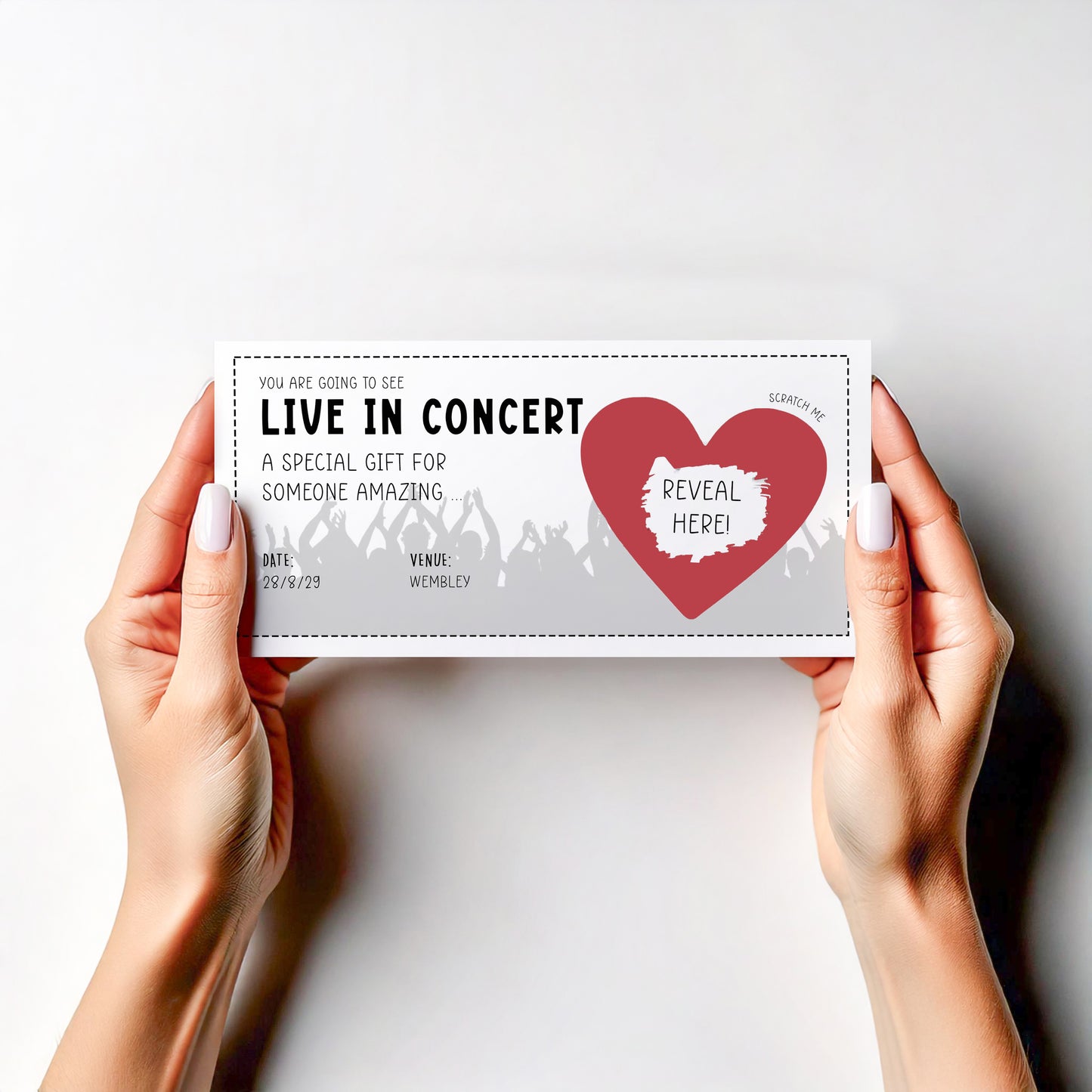 Personalised Theatre & Concert Reveal Scratch Card – Event Ticket Style with Keepsake