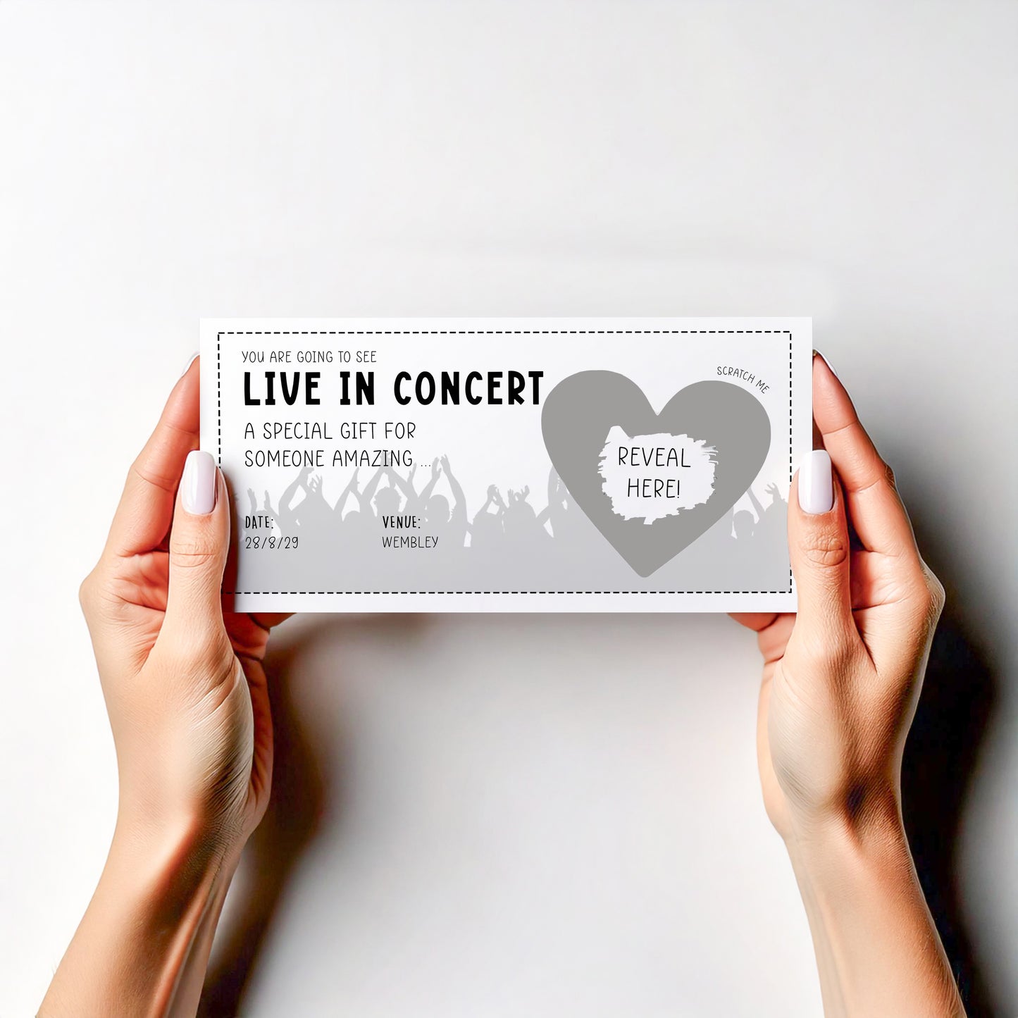Personalised Theatre & Concert Reveal Scratch Card – Event Ticket Style with Keepsake