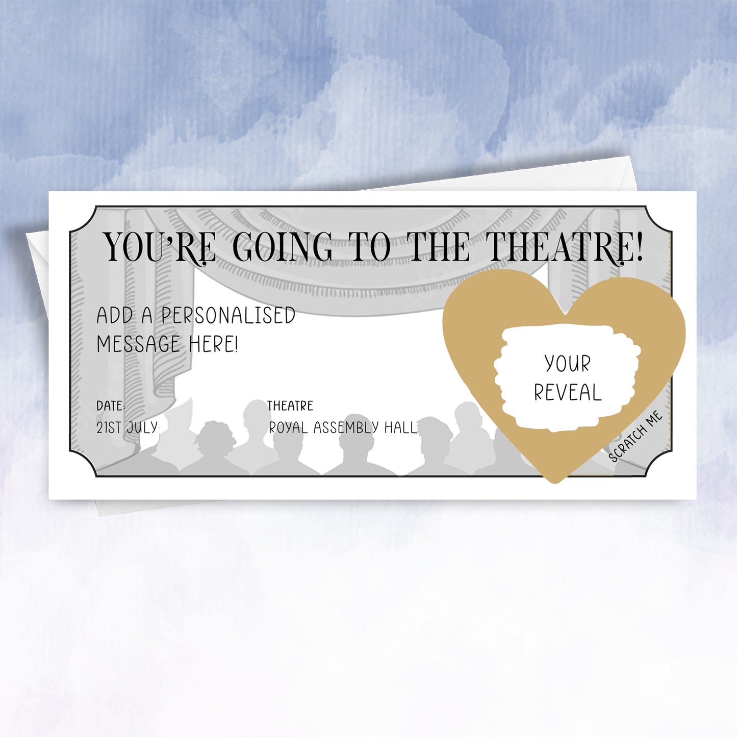 Personalised Surprise Birthday Card – Theatre or Panto Ticket Reveal for Kids Family