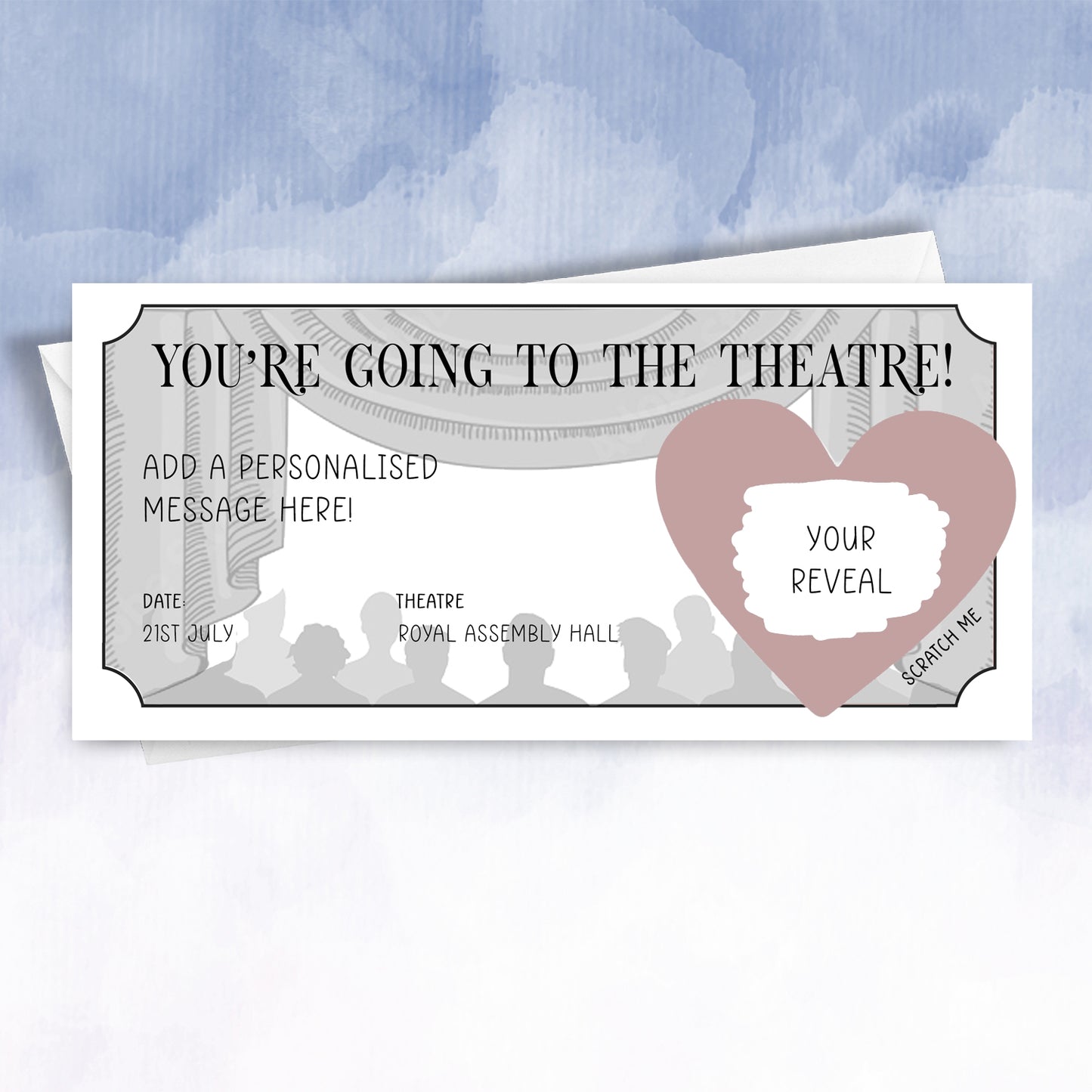 Personalised Surprise Birthday Card – Theatre or Panto Ticket Reveal for Kids Family