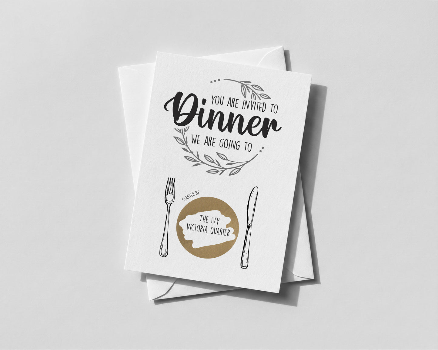 Personalised Dinner Reveal Scratch Off Card – Surprise Meal Gift, Date Night, Birthday, Anniversary