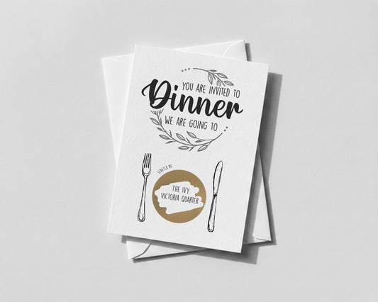 Personalised Dinner Reveal Scratch Off Card – Surprise Meal Gift, Date Night, Birthday, Anniversary