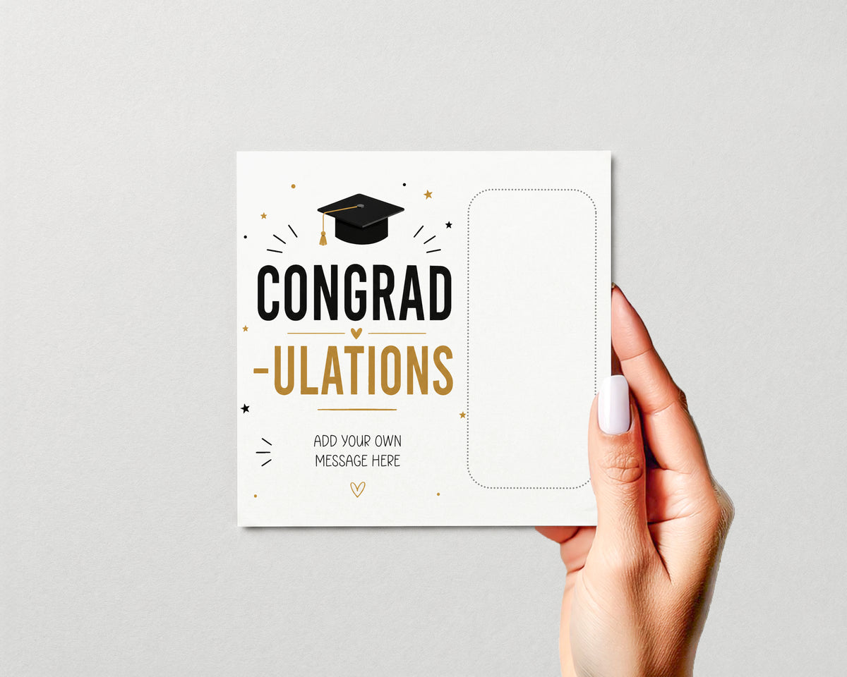 Personalised Graduation Money Holder Card, Congradulations Cash Gift, Graduate Keepsake