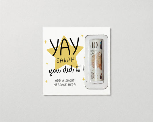 Personalised Graduation Money Wallet • You Passed Card • GCSE Exam Congratulations Gift