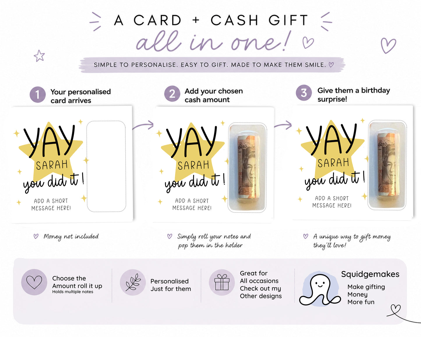 Personalised Graduation Money Gift Card• You Passed Card • GCSE Exam Congratulations Gift