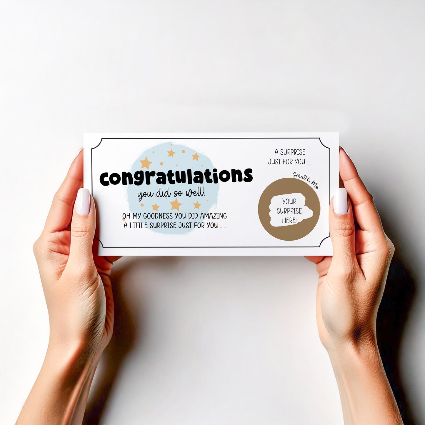 Congratulations Scratch Off Card • Personalised Reveal • Well Done Gift