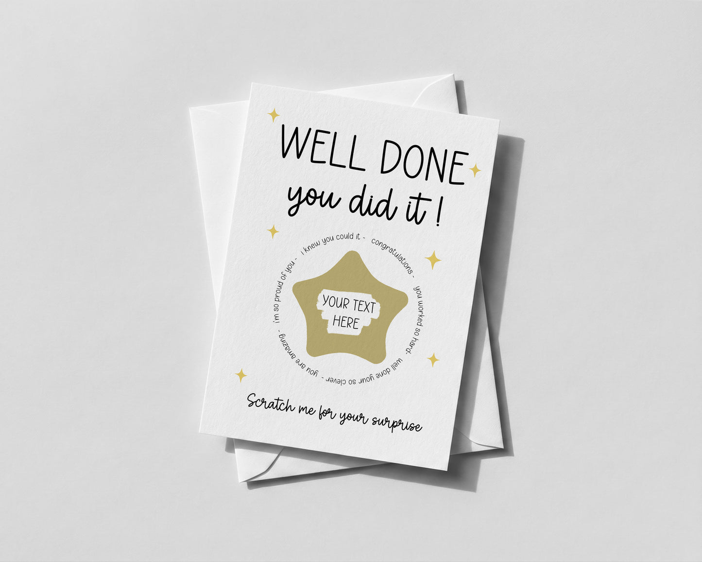 Personalised Well Done Scratch Off Card • Congratulations Reveal • Any Occasion Gift