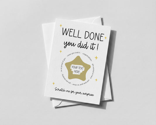 Personalised Well Done Scratch Off Card • Congratulations Reveal • Any Occasion Gift