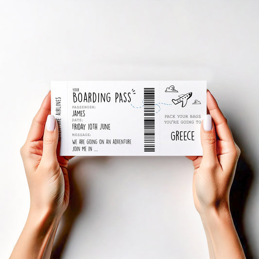 Personalised Boarding Pass Scratch Card – Surprise Holiday Reveal, Adventure Gift