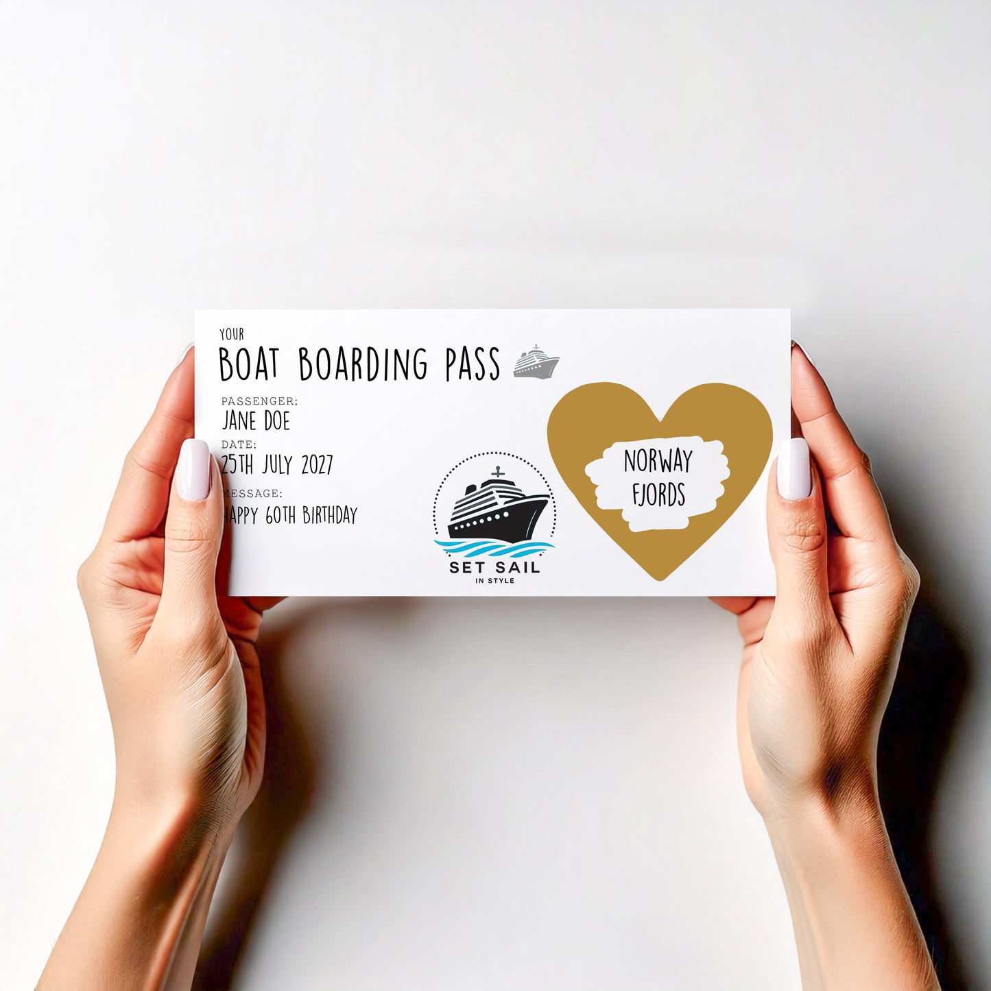 Scratch‑Off Boarding Pass Reveal • Personalised Cruise or Fjords Adventure