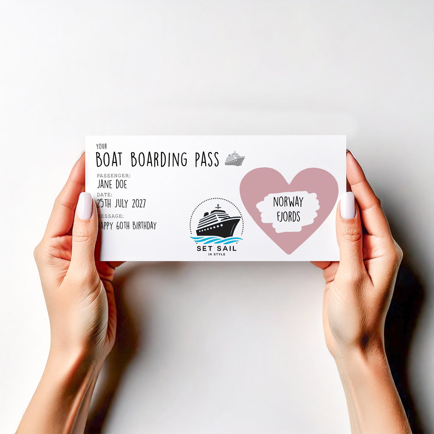Scratch‑Off Boarding Pass Reveal • Personalised Cruise or Fjords Adventure