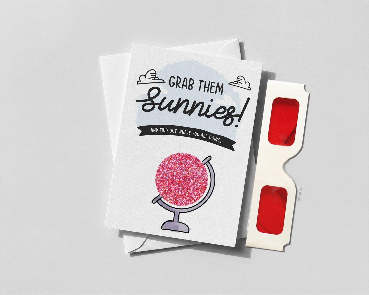 Personalised Holiday Reveal Surprise Card with 3D Glasses – Trip Announcement